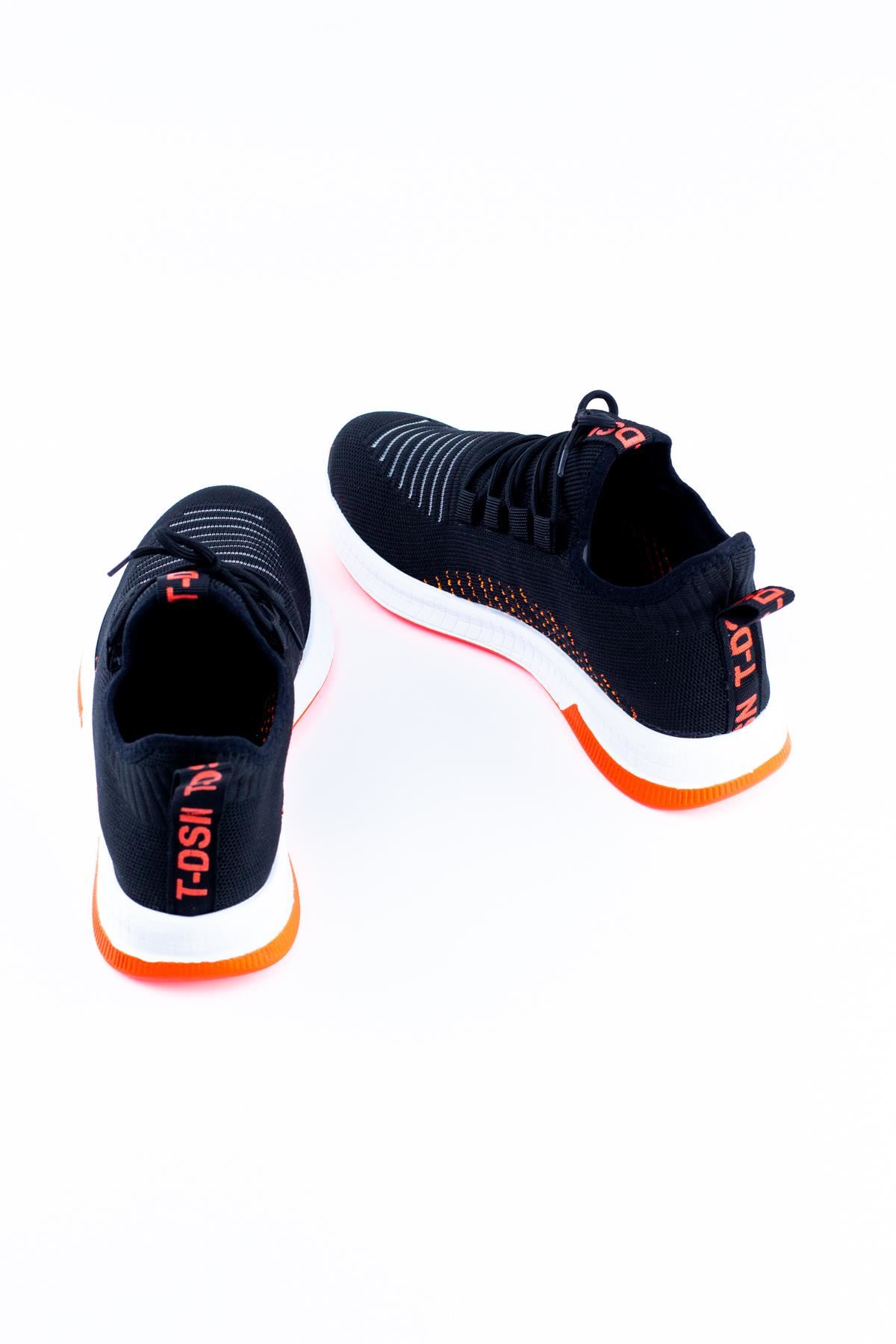 Dazy Neon Detaylı Triko Kadın Sneaker Spor Ayakkabı Turuncu Triko