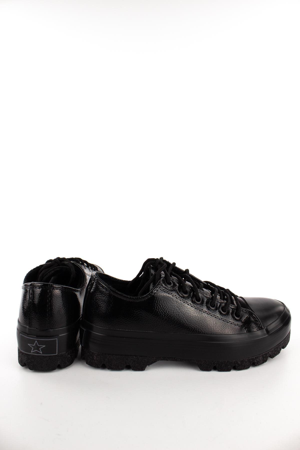 Mita Kadın Sneaker Siyah Kırışık