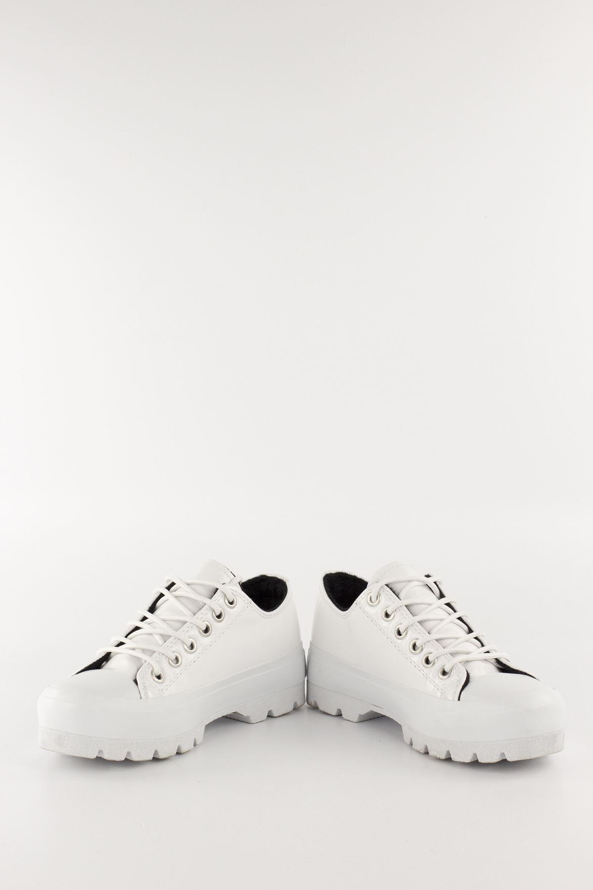 Mita Kadın Sneaker Beyaz Kırışık