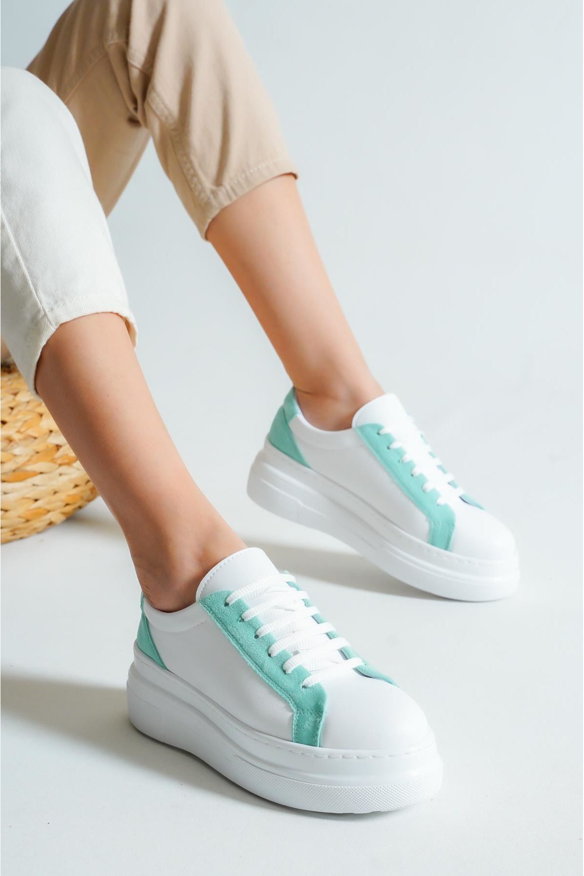 Stella Kadın Spor Ayakkabı Sneaker Mint Cilt