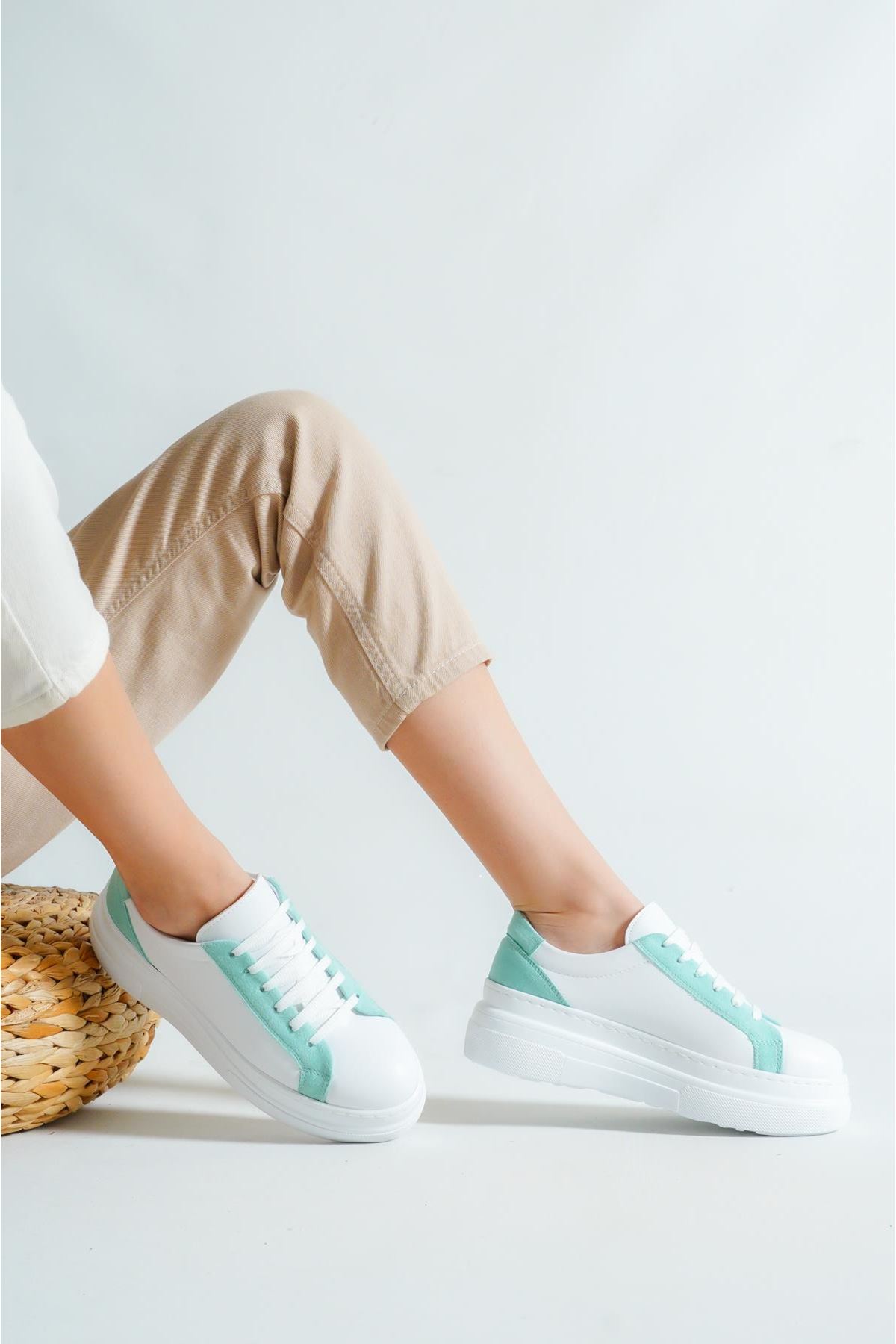 Stella Kadın Spor Ayakkabı Sneaker Mint Cilt