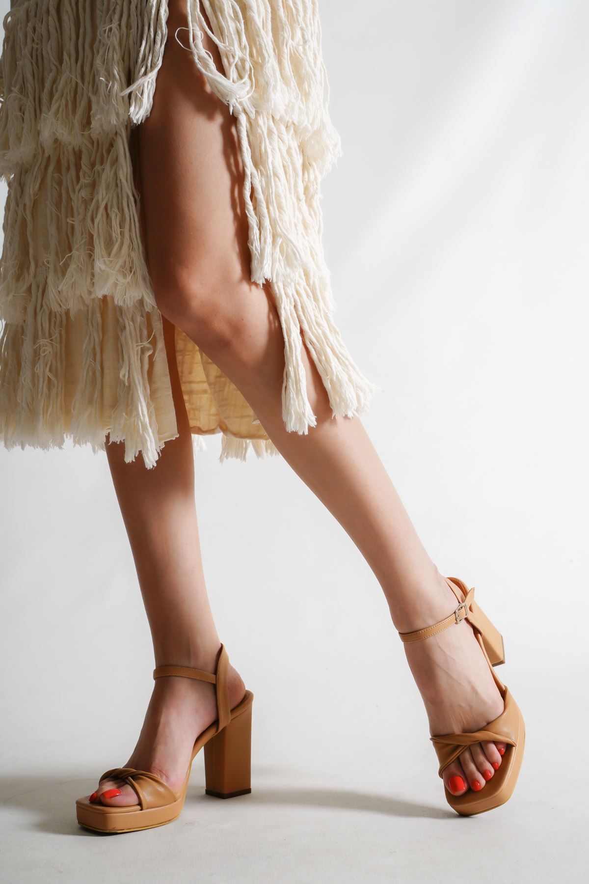Freya Kadın Platform Topuklu Ayakkabı Nude Cilt