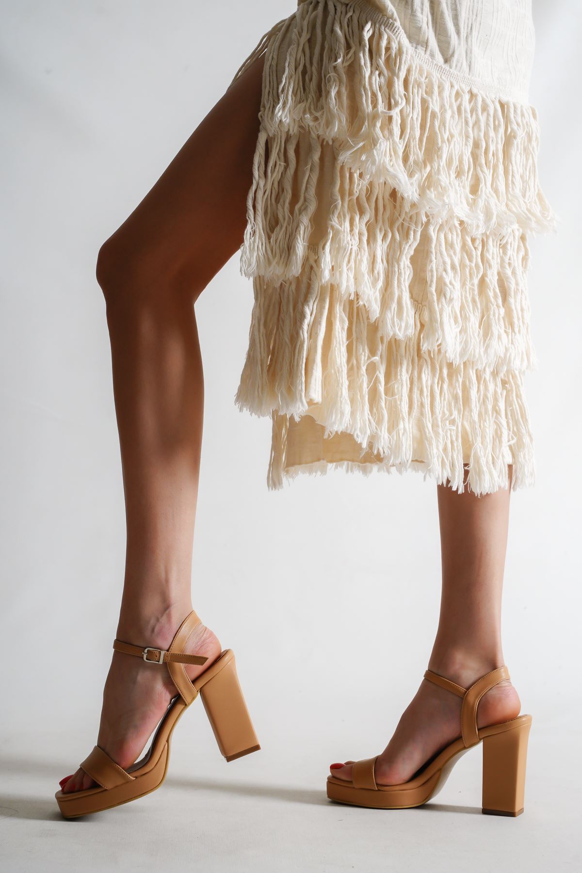 Keyra Kadın Platform Topuklu Ayakkabı Nude Cilt