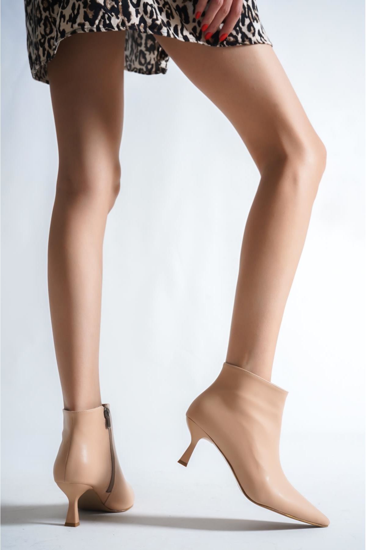 Marcela Kadın Kısa Topuklu Bot Nude Cilt