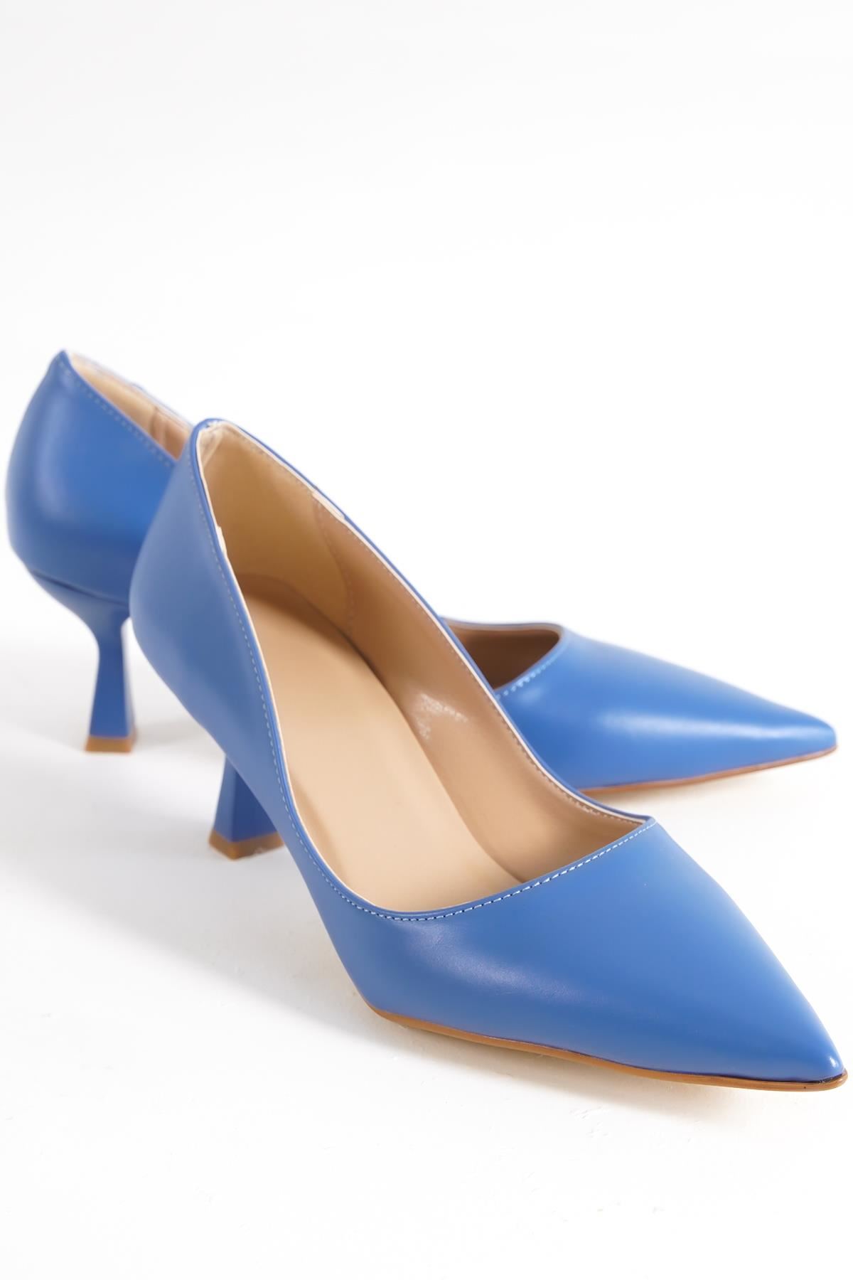 Abbey Kısa Topuklu Kadın Ayakkabı Koyu Mavi