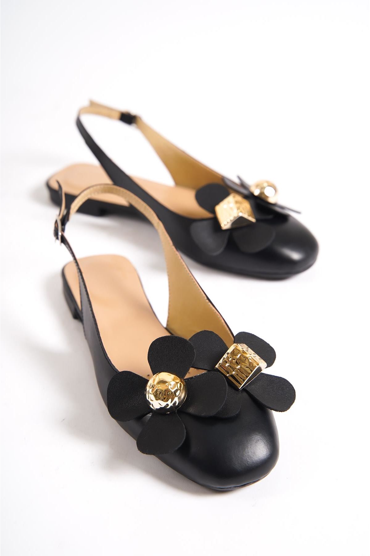 Hayes Kadın Babet Ayakkabı Siyah Çiçekli