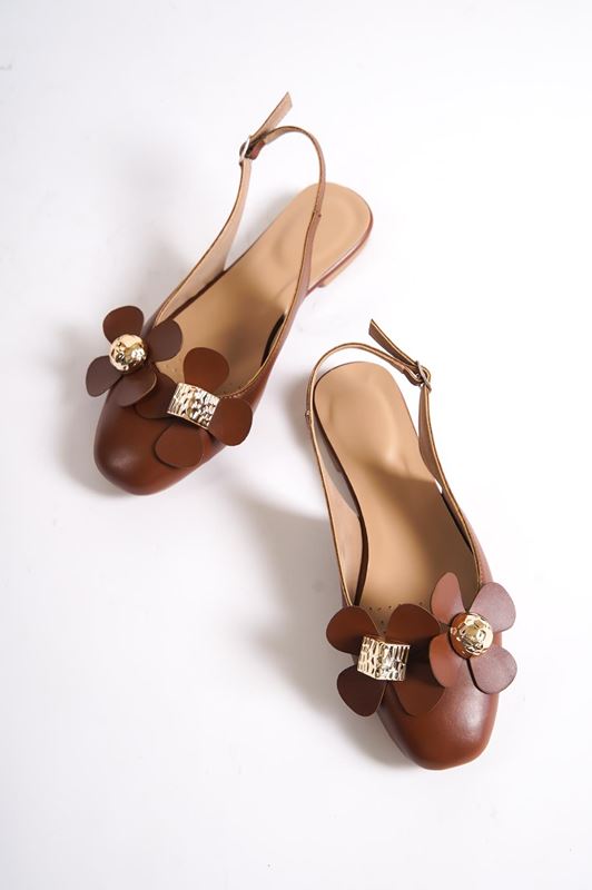 Hayes Kadın Babet Ayakkabı Kahverengi-Çiçekli