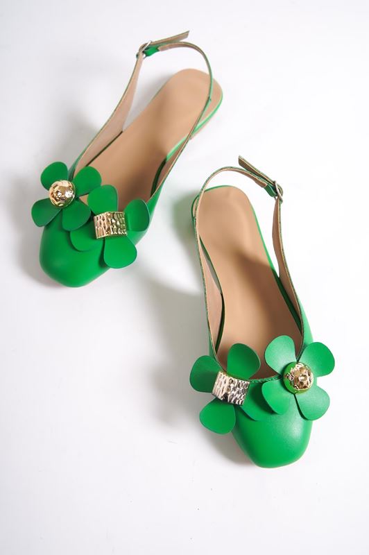 Hayes Kadın Babet Ayakkabı Yeşil Cit-çiçekli