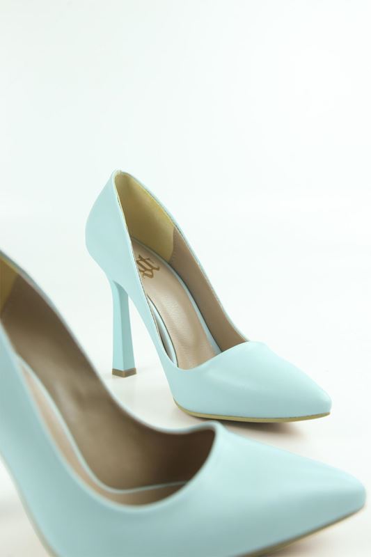 Ravyn Kadın Klasik Topuklu Ayakkabı Su Yeşili Cilt