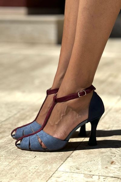 Princess Kadın Klasik Topuklu Ayakkabı Mavi Süet