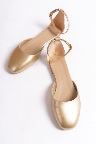 Micha Kadın Babet Ayakkabı Altın Cilt