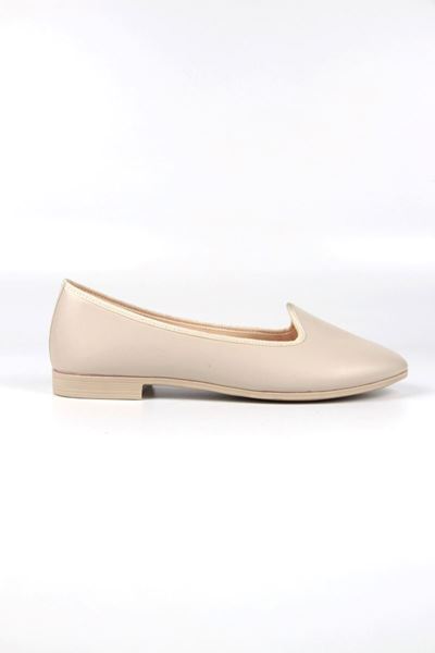 Keith Kadın Bej Cilt Babet Ayakkabı