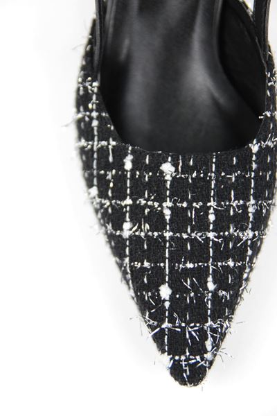 Sophie Siyah Desenli Kumaş Alçak Topuklu(4 cm) Topuklu Ayakkabı