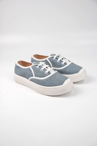 Lona Kadın Kot Beyaz Taban Bağcıklı Sneakers