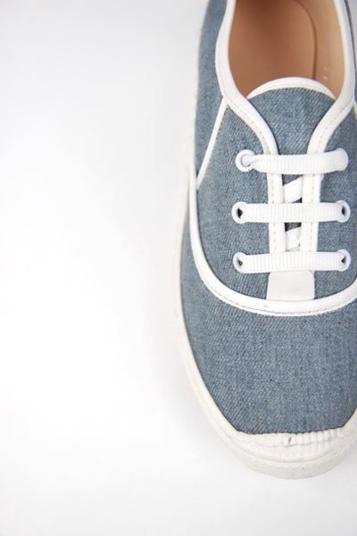 Lona Kadın Kot Beyaz Taban Bağcıklı Sneakers