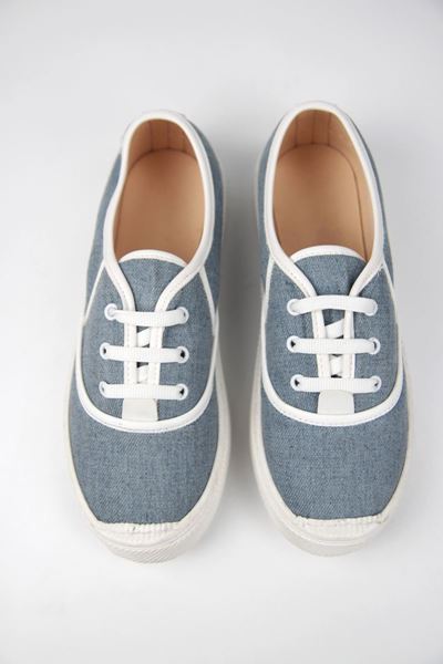 Lona Kadın Kot Beyaz Taban Bağcıklı Sneakers