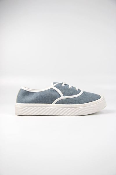 Lona Kadın Kot Beyaz Taban Bağcıklı Sneakers