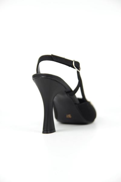 Clara Siyah Süet Orta Topuklu(8 cm) Klasik Topuklu Ayakkabı