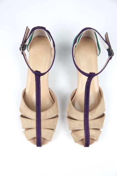 Queenn Kadın Klasik Kısa Topuklu (6 cm) Ayakkabı Vizon Süet