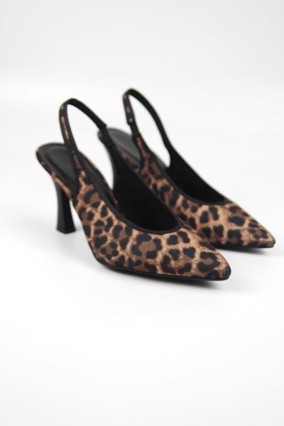 Texass Leopar Desenli Orta Topuklu (8 cm) Topuklu Ayakkabı