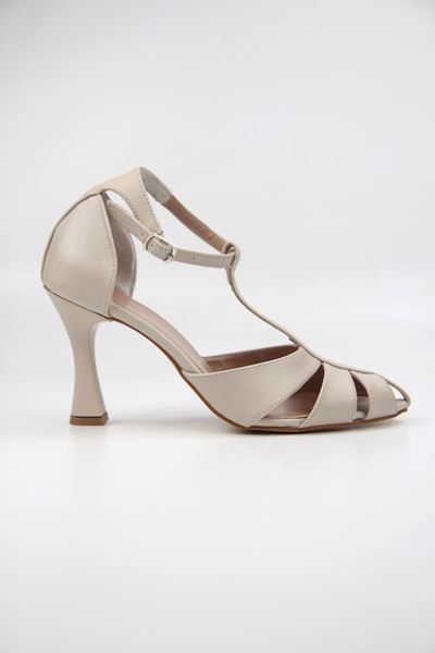 Princess Kadın Klasik Topuklu Ayakkabı (8 cm) Bej cilt