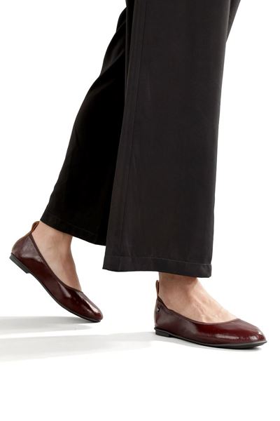 Letizia Esnek Taban Katlanabilir Bordo Rugan Babet Kadın Ayakkabı 