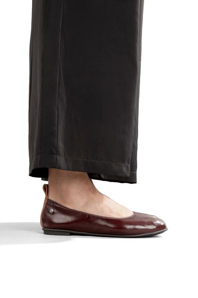 Letizia Esnek Taban Katlanabilir Bordo Rugan Babet Kadın Ayakkabı 