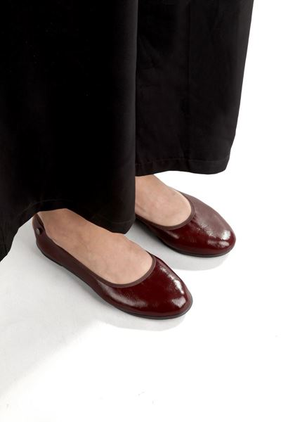 Letizia Esnek Taban Katlanabilir Bordo Rugan Babet Kadın Ayakkabı 