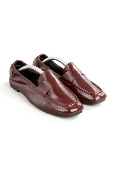 Amaranta Esnek Taban Katlanabilir Bordo Rugan Babet Kadın Ayakkabı 