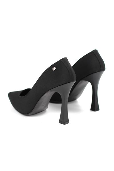 Odette Esnek Yumuşak Kaymaz Taban (10 cm) Siyah Süet Kadın Topuklu Ayakkabı