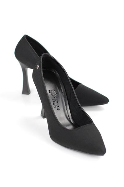 Odette Esnek Yumuşak Kaymaz Taban (10 cm) Siyah Süet Kadın Topuklu Ayakkabı