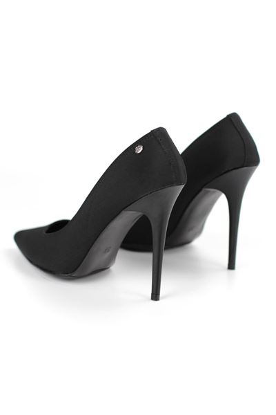 Arabella Esnek Yumuşak Kaymaz Taban (11 cm) Siyah Süet Kadın Topuklu Ayakkabı