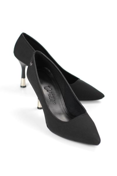 Juliet Esnek Yumuşak Kaymaz Taban (8 cm) Siyah Süet Kadın Topuklu Ayakkabı