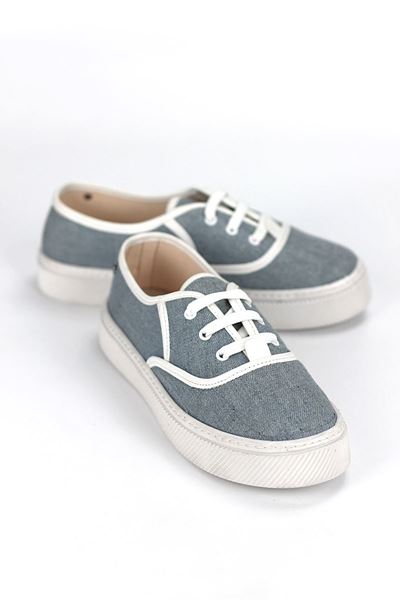 Sage  Mavi Keten Kadın Sneaker Spor Ayakkabı