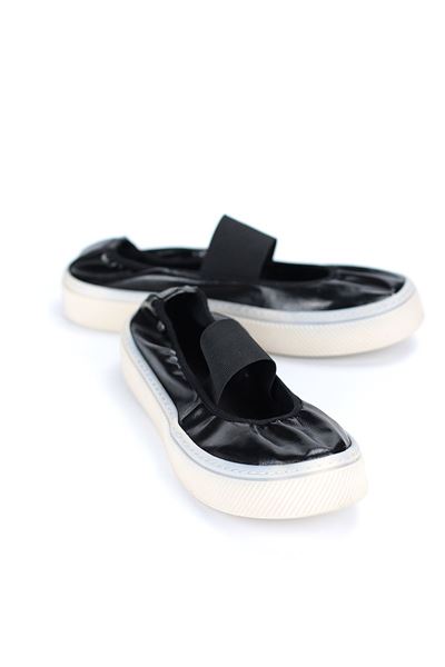 Gemma Siyah Cilt-Beyaz Taban Kalın Bant Detaylı Kadın Sneaker Spor Ayakkabı