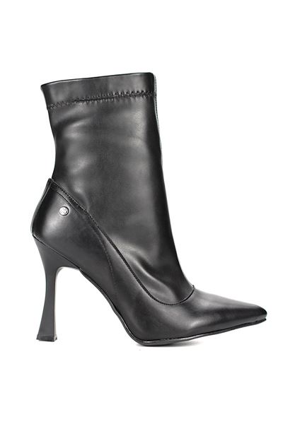 Mojito  Siyah Cilt Esnek Yumuşak Kaymaz Taban (10cm)  Streç Bot