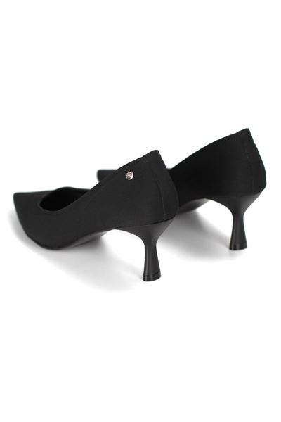Abbey Siyah Süet Orta Topuklu (6 cm) Klasik Topuklu Ayakkabı