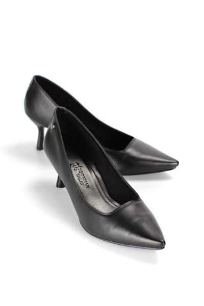 Abbey Siyah Cilt Orta Topuklu (6 cm) Klasik Topuklu Ayakkabı