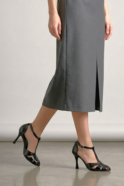 Princess Kadın Klasik Topuklu Ayakkabı Siyah Rugan