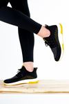 Dazy Neon Detaylı Triko Kadın Sneaker Spor Ayakkabı Sarı Triko