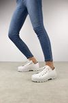 Mita Kadın Sneaker Beyaz Kırışık