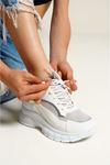 Sendys Gizli Topuk Kadın Sneaker Spor Ayakkabı BEYAZ CİLT