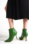 Verity Kadın Topuklu Bot Yeşil Cilt