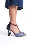 Princess Kadın Klasik Topuklu Ayakkabı Mavi Süet