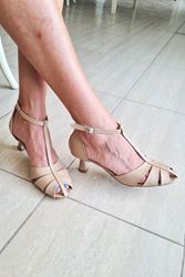 Queen Kadın Klasik Kısa Topuklu (4 cm) Ayakkabı Nude Cilt