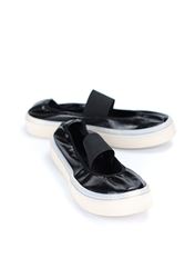 Gemma Siyah Cilt-Beyaz Taban Kalın Bant Detaylı Kadın Sneaker Spor Ayakkabı