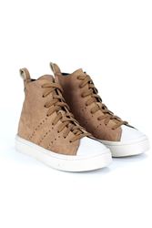 June Taba Süet Bağcıklı Kadın Kısa Bot