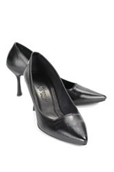 Ayça Esnek Yumuşak Kaymaz Taban (7 cm) Siyah Rugan Kadın Topuklu Ayakkabı