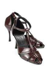 Princess Kadın Klasik Topuklu Ayakkabı Kahverengi Rugan 