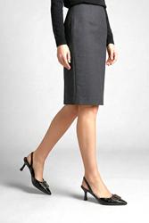 Jolie Esnek Kaymaz Taban Siyah Rugan Orta Topuklu(4cm) Kemik Toka  Klasik Topuklu Ayakkabı